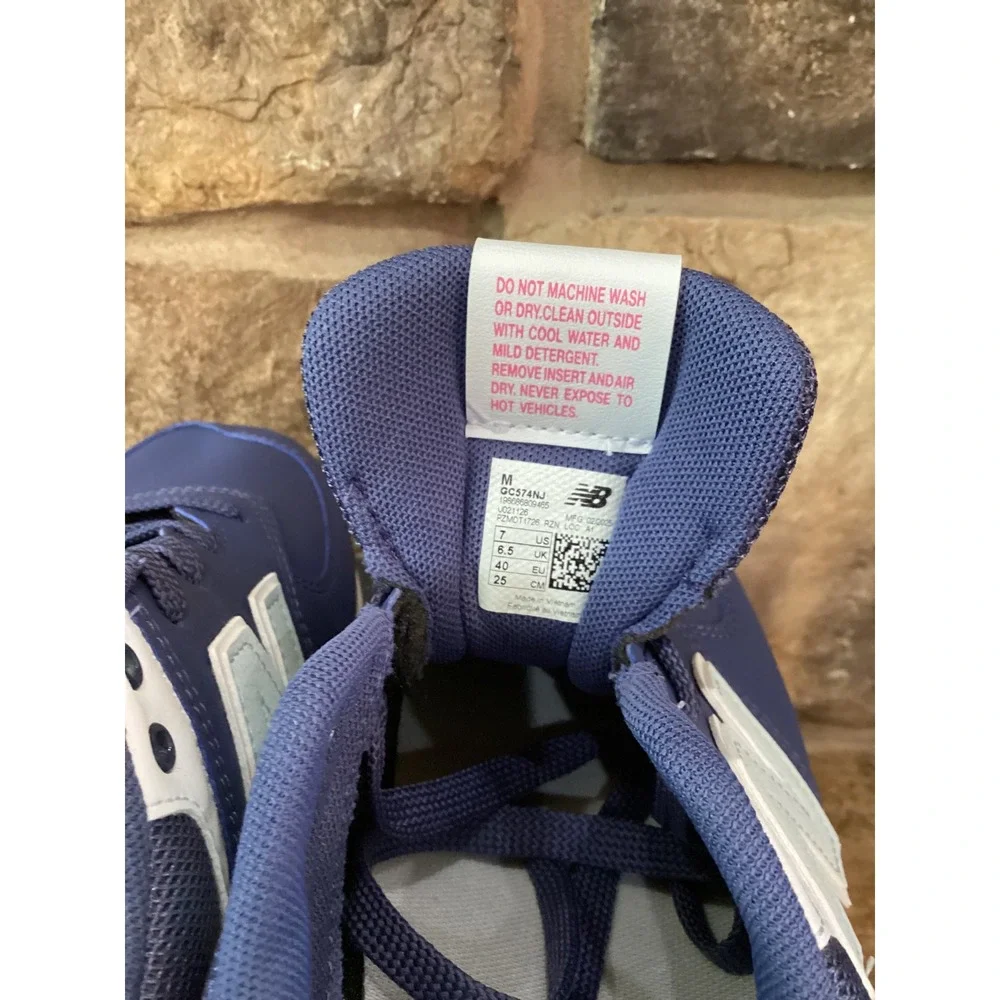 New Balance 574 Kids Blue Pink Sneakers GC574NJ Size US 7 Big Kids